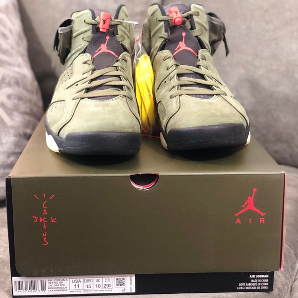 Travis Scott x Air Jordan 6 Retro SP Olive - Picture 5 of 6